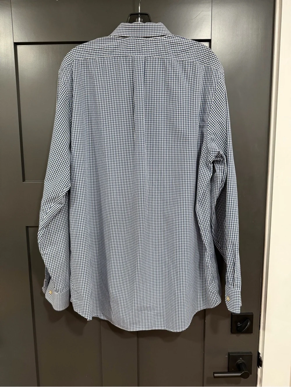 Banana Republic Navy and White Gingham Button-Up Shirt